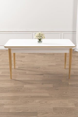 Masa, Hanah Home, Rewa, 110x76x70 cm, Alb/Auriu