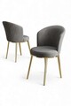 Set scaune 2 piese, Hanah Home, Risa, Gri / Auriu