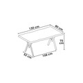 Masa, Hanah Home, Akort, 130x73x80 cm, Pin Atlantic / Maro
