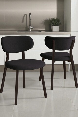 Set scaune 4 piese, Hanah Home, Toldy, Antracit/Maro