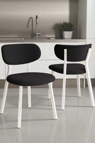 Set scaune 4 piese, Hanah Home, Toldy, Antracit/Alb
