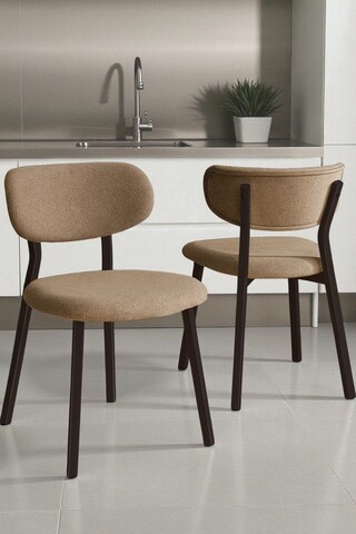 Set scaune 4 piese, Hanah Home, Toldy, Cappuccino/Maro