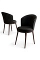 Set scaune 4 piese, Hanah Home, Risa, Negru/Maro