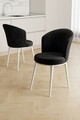 Set scaune 4 piese, Hanah Home, Risa, Alb/Negru