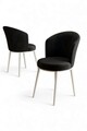 Set scaune 4 piese, Hanah Home, Risa, Alb/Negru