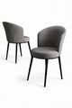 Set scaune 4 piese, Hanah Home, Risa, Gri/Negru