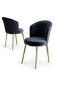Set scaune 4 piese, Hanah Home, Risa, Antracit / Aur