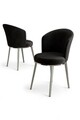 Set scaune 4 piese, Hanah Home, Risa, Negru / Crom