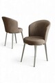 Set scaune 4 piese, Hanah Home, Risa, Cappuccino / Chrome