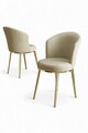 Set scaune 4 piese, Hanah Home, Risa, Crem / Aur