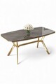 Masa, Hanah Home, Esla, 160x75x90 cm, Antracit / Aur