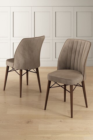 Set scaune 6 piese, Hanah Home, Nuna, Cappuccino/Maro