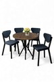 Set masa si scaune (5 piese), Hanah Home, Agnes, Baroc / antracit