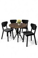 Set masa si scaune (5 Pieces), Hanah Home, Agnes, Baroc / Negru