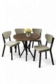 Set masa si scaune (5 Pieces), Hanah Home, Agnes, Baroc / Crem