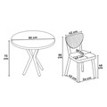 Set masă și scaune (5 bucăți), Hanah Home, Agnes, Marmură neagră / Negru