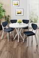 Set masa si scaune (5 piese), Hanah Home, Agnes, Alb / Antracit