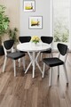 Set masa si scaune (5 piese), Hanah Home, Agnes, Alb/Negru