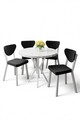 Set masa si scaune (5 piese), Hanah Home, Agnes, Alb/Negru