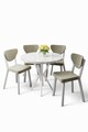 Set masa si scaune (5 piese), Hanah Home, Agnes, Alb / Crem