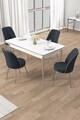 Set masa si scaune (5 piese), Hanah Home, Rewa, Alb / Crom / Antracit
