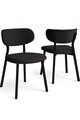 Set scaune 6 piese, Hanah Home, Toldy, Antracit / Negru