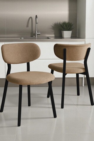 Set scaune 6 piese, Hanah Home, Toldy, Cappuccino / Negru