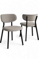 Set scaune 6 piese, Hanah Home, Toldy, Gri/Negru