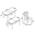 Set masa extensibila si scaune, Hanah Home, Exve, Marmură neagră / Negru