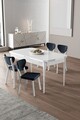 Set masa extensibila si scaune (5 piese), Hanah Home, Exve, Alb / Antracit