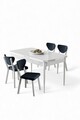 Set masa extensibila si scaune (5 piese), Hanah Home, Exve, Alb / Antracit