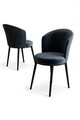 Set scaune 6 piese, Hanah Home, Risa, Antracit / Negru