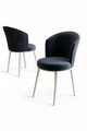 Set scaune 6 piese, Hanah Home, Risa, Antracit/Alb