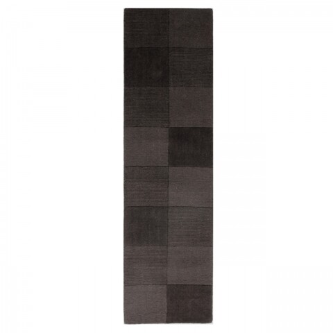 Covor Wool Squares Black, Flair Rugs, 60 x 230 cm, 100% lana, negru