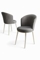 Set scaune 6 piese, Hanah Home, Risa, Gri/Alb