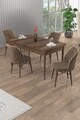 Set masa extensibila si scaune (5 piese), Hanah Home, Uzi, Baroc / Maro