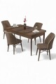 Set masa extensibila si scaune (5 piese), Hanah Home, Uzi, Baroc / Maro