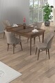 Set masa extensibila si scaune, Hanah Home, Uzi, Baroc / Cappuccino