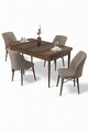 Set masa extensibila si scaune, Hanah Home, Uzi, Baroc / Cappuccino