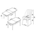 Set masa extensibila si scaune, Hanah Home, Uzi, Baroc / Cappuccino