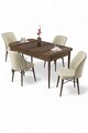 Set masa extensibila si scaune (5 piese), Hanah Home, Uzi, Baroc / Crem