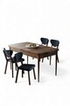Set masa extensibila si scaune (5 piese), Hanah Home, Exve, Baroc / antracit