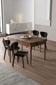 Set masa extensibila si scaune, Hanah Home, Exve, Baroc / Negru