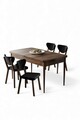 Set masa extensibila si scaune, Hanah Home, Exve, Baroc / Negru