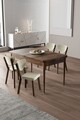 Set masa extensibila si scaune, Hanah Home, Exve, Baroc / Crem