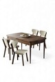 Set masa extensibila si scaune, Hanah Home, Exve, Baroc / Crem