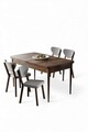 Set masa extensibila si scaune, Hanah Home, Exve, Baroc / Gri