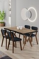 Set masă și scaune (5 bucăți), Hanah Home, Akort, Pin Atlantic / Antracit