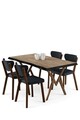 Set masă și scaune (5 bucăți), Hanah Home, Akort, Pin Atlantic / Antracit