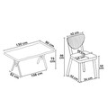 Set masă și scaune (5 bucăți), Hanah Home, Akort, Pin Atlantic / Antracit